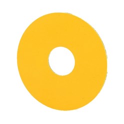 Schild, NOOD-UIT, geel, D=90mm, blanco